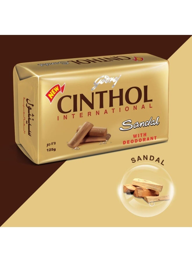 Cinthol Sandal International Soap with Deodorant - 125 gmx 6Pcs - Image 2